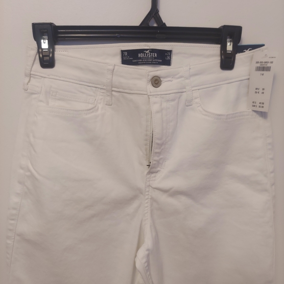 NWT Hollister Curvy High Rise Crop Super Sinny White Jeans size 7R - Picture 5 of 10